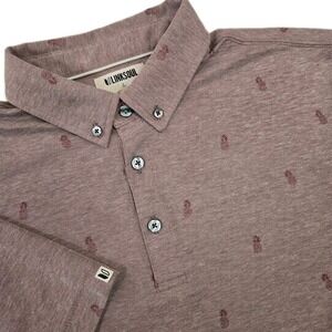 Linksoul‎ DryTek Oxford Pineapple Print Golf Polo Burgundy Men's Size L LS1380